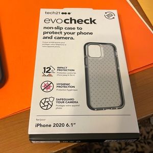 Tech21 Evo Check phone case for iPhone 12 and 12 Pro color: Smokey/black